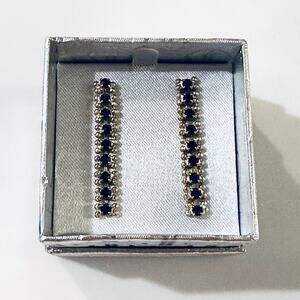 Jennifer Lopez Black Crystal Bar Earrings